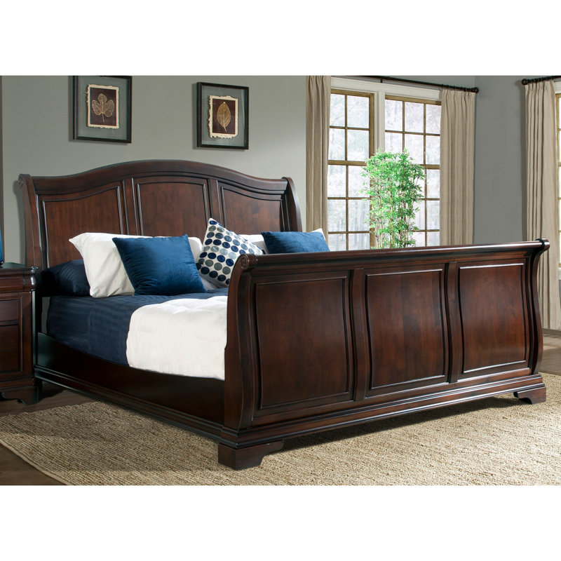 Alcott Hill® Zahir Solid Wood Low Profile Sleigh Bed & Reviews Wayfair